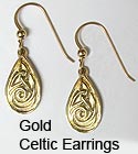 Gold Celtic Jewelry Earrings
