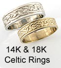 Gold Celtic Rings & wedding bands