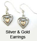 Unique silver & gold earrings