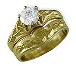 Celtic Wedding Ring Set with Diamond